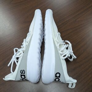 Adidas White Mesh Cloudfoam Running Shoes with Gray Accents Size 11